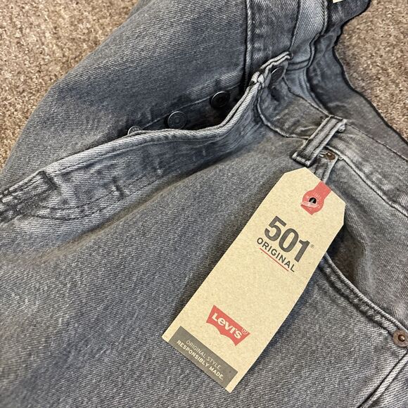 Levis 501 Jeans Mens 34*x34 Button Fly Grey Denin - Brand new with tags - READ - Picture 11 of 14